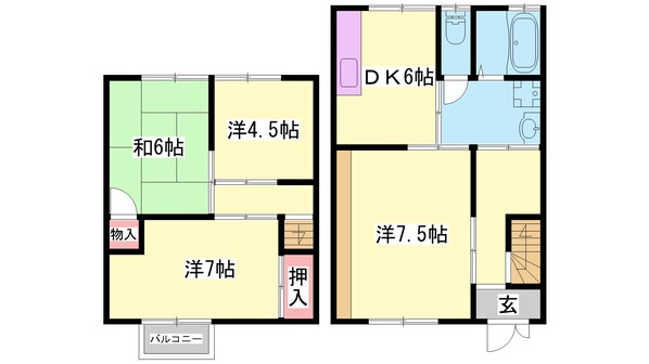 名古山テラスハウス　西号棟の物件間取画像